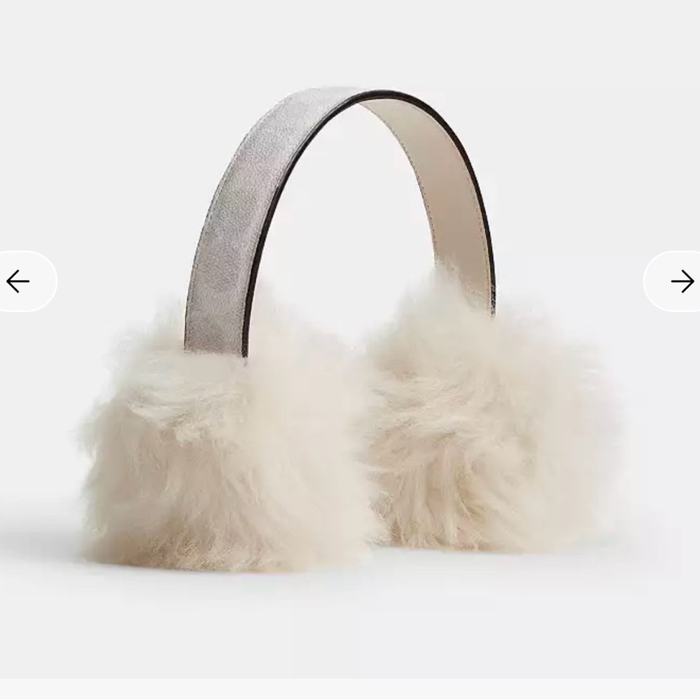 COACH Shearling Earmuffs - Off White